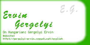 ervin gergelyi business card